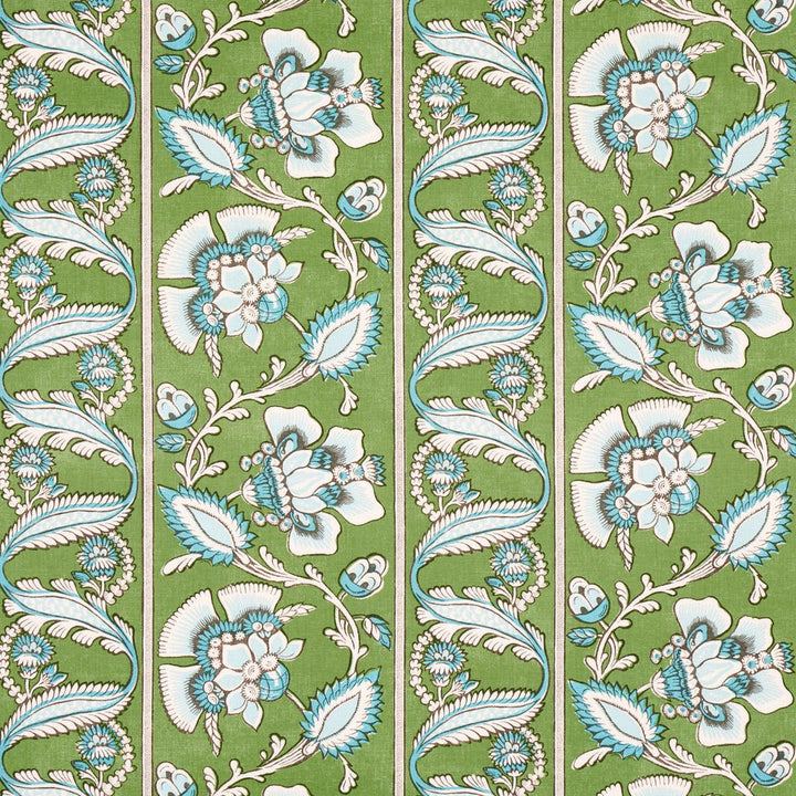 Marielle Vine Green & Peacock 180531 by Schumacher Designer Fabric New Traditional: Provenal 13.25" - Swanky Fabrics -
