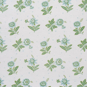 Schumacher Fabric Colline Leaf & Aqua 180540