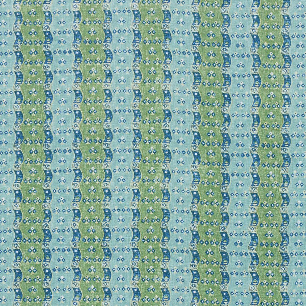 Ottilie Stripe Green 180561 by Schumacher Designer Fabric New Traditional: Provenal 5.12" - Swanky Fabrics -