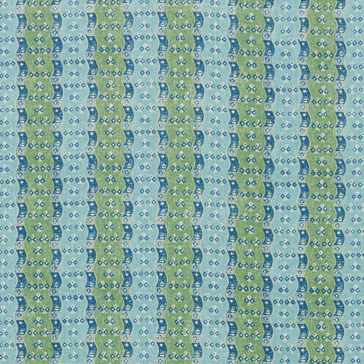 Ottilie Stripe Green 180561 by Schumacher Designer Fabric New Traditional: Provenal 5.12" - Swanky Fabrics -