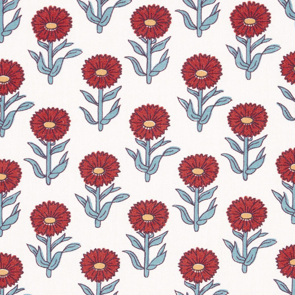 Adeline Rouge & Blue 180582 by Schumacher Designer Fabric New Traditional: Provenal 3.38" - Swanky Fabrics -
