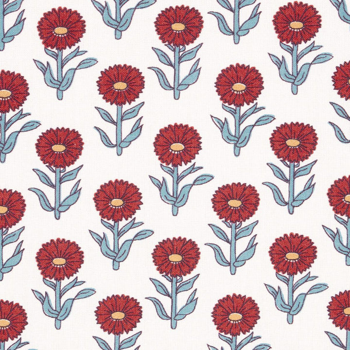 Adeline Rouge & Blue 180582 by Schumacher Designer Fabric New Traditional: Provenal 3.38" - Swanky Fabrics -