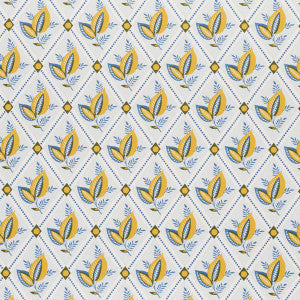 Schumacher Wallpaper Basile Trellis Yellow & Blue 5014230