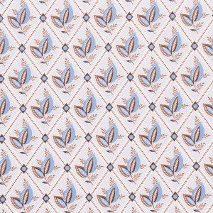 Schumacher Wallpaper Basile Trellis Delft & Sepia 5014232