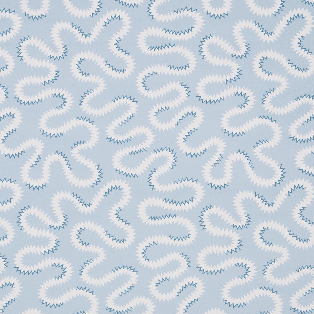 Zoelie Sky 5014241 by Schumacher Designer Wallpaper New Traditional: Provenal 13.5" - Swanky Fabrics -