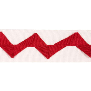 Schumacher Trim Lazare Appliqu Tape Red On Ivory 82244