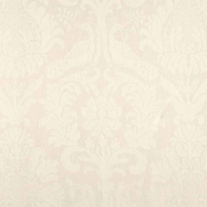 Anna Damask Blanc 68435 by Schumacher Designer Fabric COUNTRY CHIC See Sample ITALY MEDIUM DUTY </p><p>Repeat: Horizontal: 26" (66CM) and Vertical: 47 5/8" (121CM) 52 1/2" WIDE (133CM) - Swanky Fabrics -