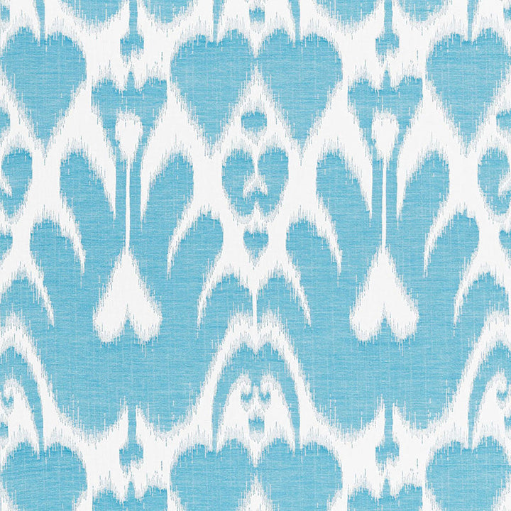 Lela Cotton Ikat Caribbean 68581 by Schumacher Designer Fabric CLASSIC WOVENS NBK COTTON 100% ITALY MARTINDALE 8,000 </p><p>Repeat: Horizontal: 13 3/4" (35CM) and Vertical: 21 3/4" (55CM) 55 - Swanky Fabrics -