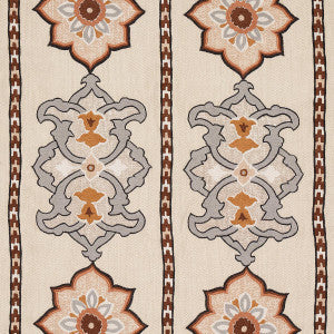 Schumacher Fabric Temara Hand Embroidered Print Natural 175182