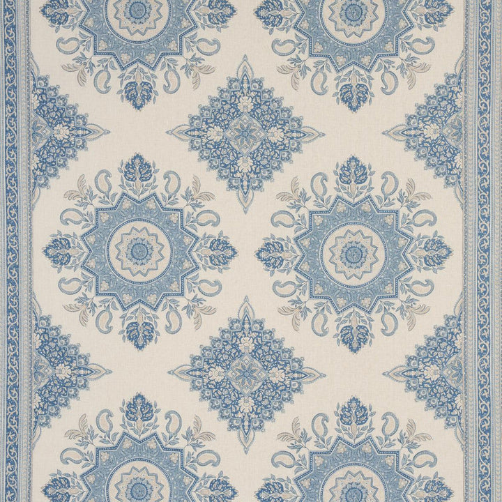 Montecito Medallion China Blue 176484 by Schumacher Designer Fabric Mark D. Sikes 54.0" - Swanky Fabrics -