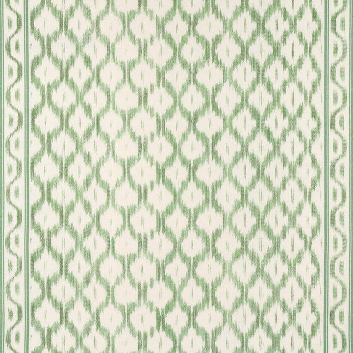 Santa Monica Ikat Leaf Green 176504 by Schumacher Designer Fabric Mark D. Sikes 52.75" - Swanky Fabrics -