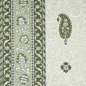 Schumacher Fabric Ojai Paisley Leaf Green 177614