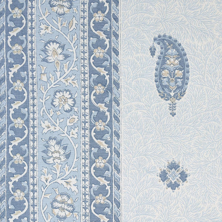 Ojai Paisley China Blue 177615 by Schumacher Designer Fabric Mark D. Sikes 54.0" - Swanky Fabrics -