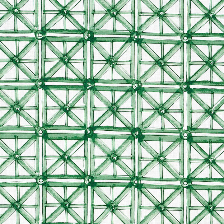 Portail Francais Indoor/Outdoor Emerald 180771 by Schumacher Designer Fabric Mary Mcdonald 13.25" - Swanky Fabrics -