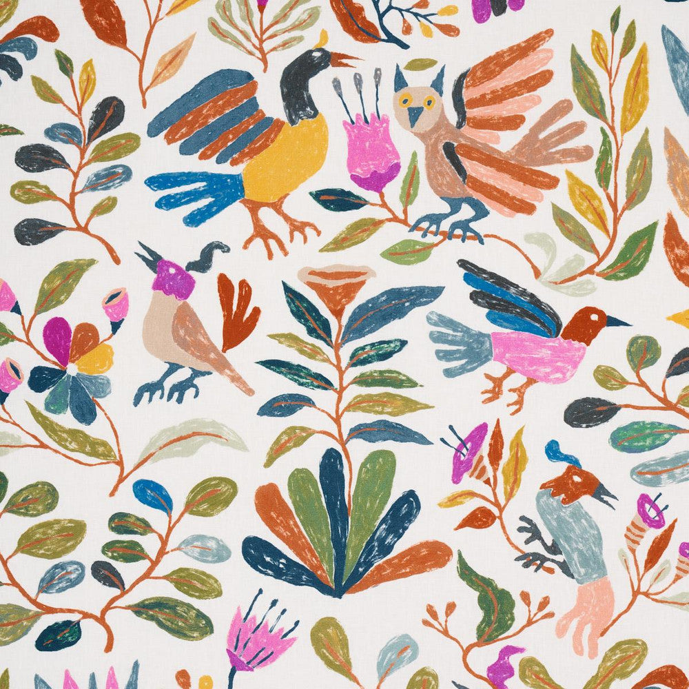 Canopy Multi Birds 180850 by Schumacher Designer Fabric Abel Macias 27.0" - Swanky Fabrics -
