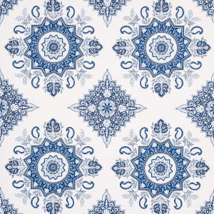 Schumacher Wallpaper Montecito Medallion Indigo 5014360