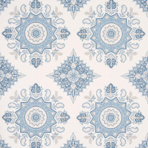 Schumacher Wallpaper Montecito Medallion China Blue 5014362