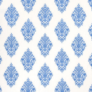 Schumacher Fabric Zinda Embroidery Blue On Ivory 70225