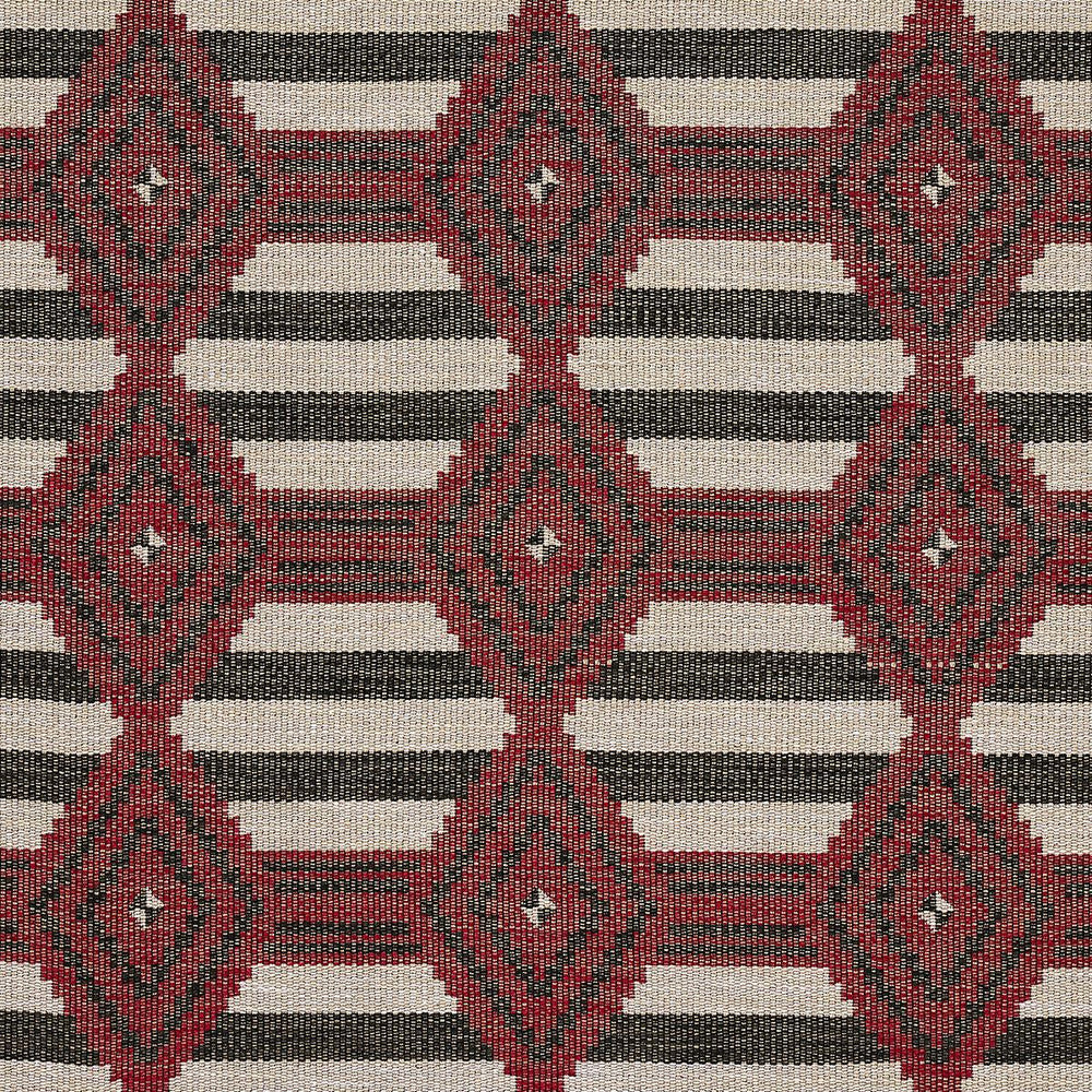 Manta Performance Red & Black 77444 by Schumacher Designer Fabric Open Sky 9.5" - Swanky Fabrics -