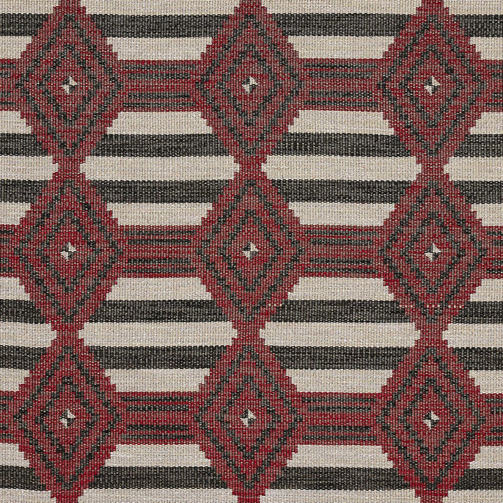 Manta Performance Red & Black 77444 by Schumacher Designer Fabric Open Sky 9.5" - Swanky Fabrics -