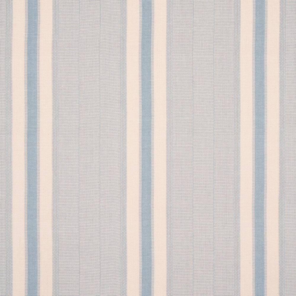 Ipala Hand Woven Stripe Sky 78834 by Schumacher Designer Fabric A Rum Fellow 9.38" - Swanky Fabrics -