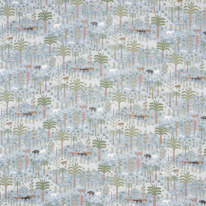 Las Colinas Scenic Tapestry Blue 81961 by Schumacher Designer Fabric Uncommon Threads 29.0" - Swanky Fabrics -