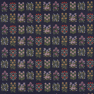 Schumacher Fabric Annika Floral Tapestry Multi On Navy 81971