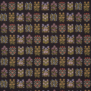 Schumacher Fabric Annika Floral Tapestry Multi On Espresso 81972