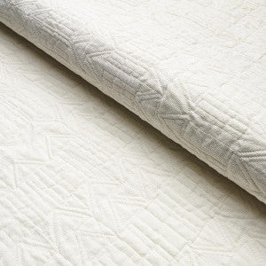 Schumacher Fabric Bizantino Quilted Weave Ivory 82021
