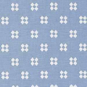 Schumacher Fabric Thandie Embroidery Ivory On Chambray 82122