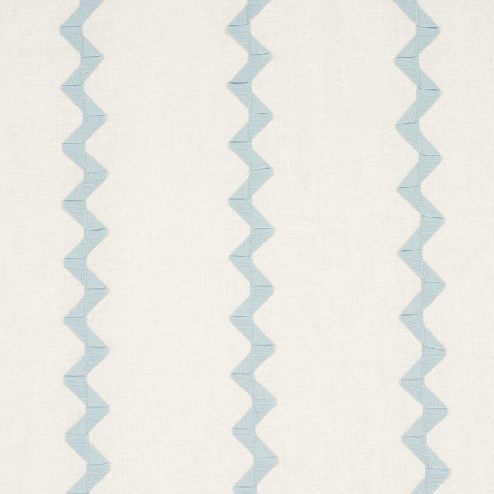 Lazare Appliqu Sky On Ivory 82221 by Schumacher Designer Fabric New Traditional: Provenal 6.0" - Swanky Fabrics -