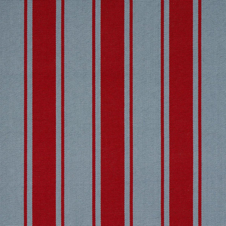 Tangier Stripe Teal & Red 82272 by Schumacher Designer Fabric Johnson Hartig 5.88" - Swanky Fabrics -