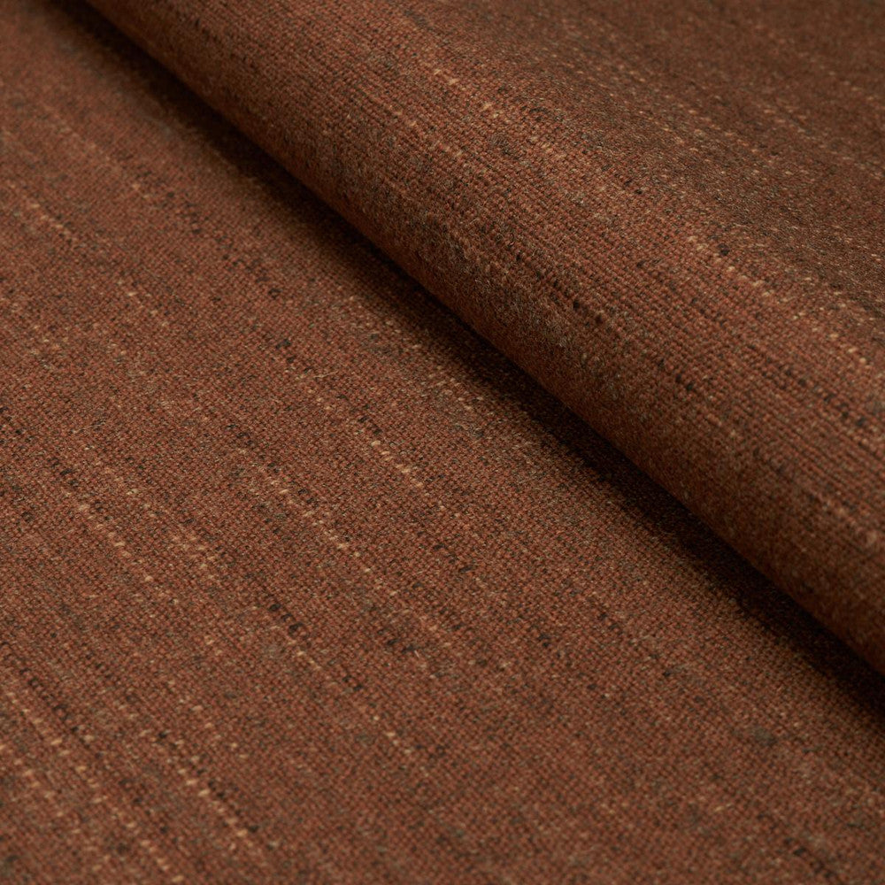 Atlas Wool Texture Dark Copper 82361 by Schumacher Designer Fabric Patterson Flynn - Swanky Fabrics -