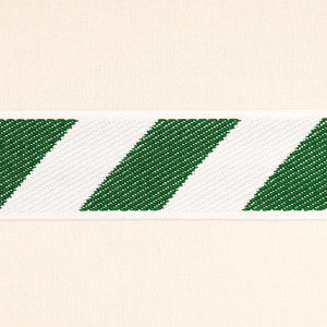 Schumacher Trim Airmail I Indoor/Outdoor Tape Green And Ivory 82422