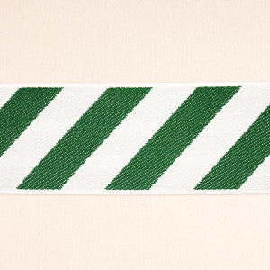 Schumacher Trim Airmail Ii Indoor/Outdoor Tape Green And Ivory 82432