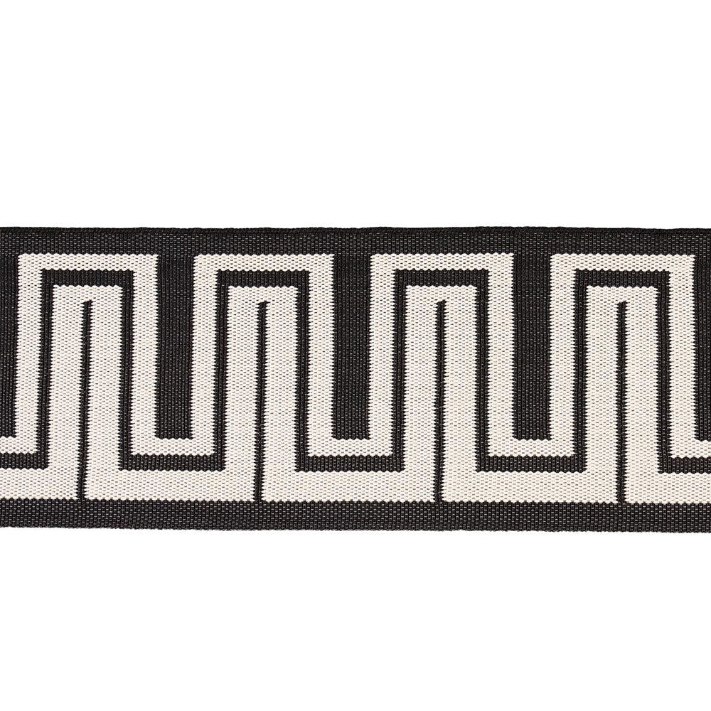 Zeus Indoor/Outdoor Tape Black 82442 by Schumacher Designer Trim Mary Mcdonald 1.75" - Swanky Fabrics -