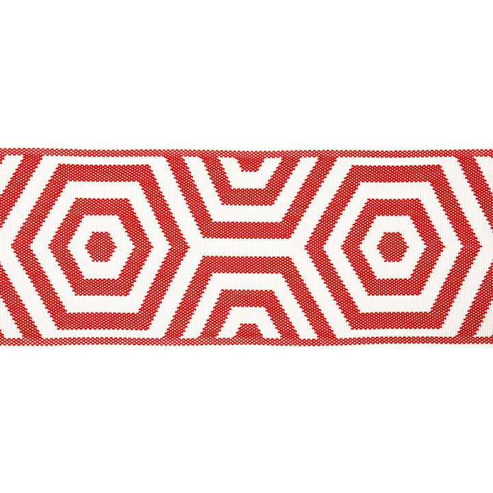 Bees Knees Indoor/Outdoor Tape Red 82450 by Schumacher Designer Trim Mary Mcdonald 5.0" - Swanky Fabrics -