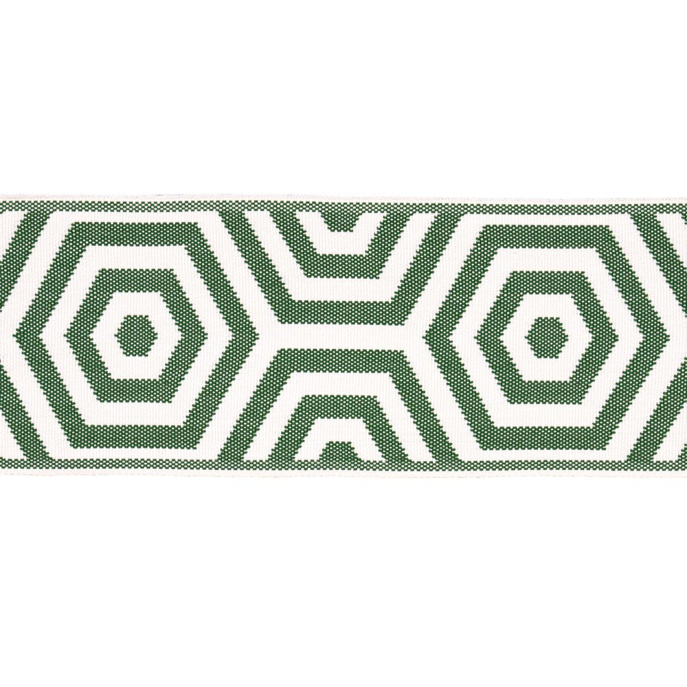 Bees Knees Indoor/Outdoor Tape Green 82451 by Schumacher Designer Trim Mary Mcdonald 5.0" - Swanky Fabrics -