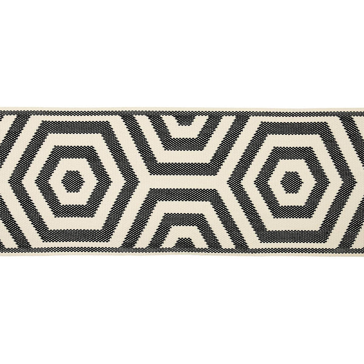 Bees Knees Indoor/Outdoor Tape Black 82452 by Schumacher Designer Trim Mary Mcdonald 5.0" - Swanky Fabrics -