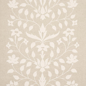 Schumacher Fabric Jaipur Mughal Flower Ivory On Natural 180682