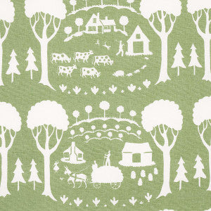 Schumacher Fabric Farm Scene Green 180880