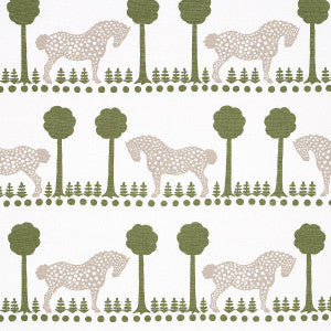 Schumacher Fabric Polka Dot Pony Olive 180900