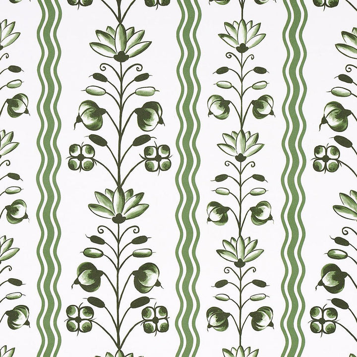 Delft Waves Green 5014381 by Schumacher Designer Wallpaper Marie-Anne Oudejans 27.0" - Swanky Fabrics -
