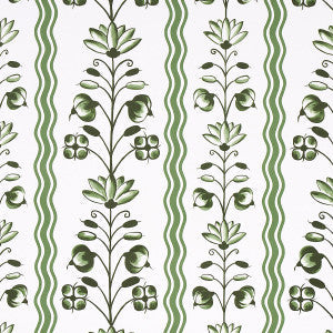 Schumacher Wallpaper Delft Waves Green 5014381