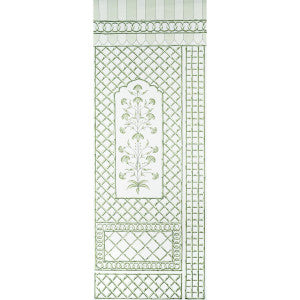 Schumacher Wallpaper Bamboo Trellis Panel A Green 5014390