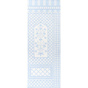 Schumacher Wallpaper Bamboo Trellis Panel A Blue 5014391