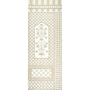 Schumacher Wallpaper Bamboo Trellis Panel A Neutral 5014392