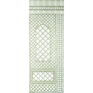 Schumacher Wallpaper Bamboo Trellis Panel B Green 5014400