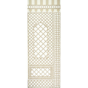 Schumacher Wallpaper Bamboo Trellis Panel B Neutral 5014402