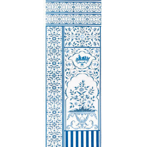 Schumacher Wallpaper Mughal Garden Panel A Blue 5014410